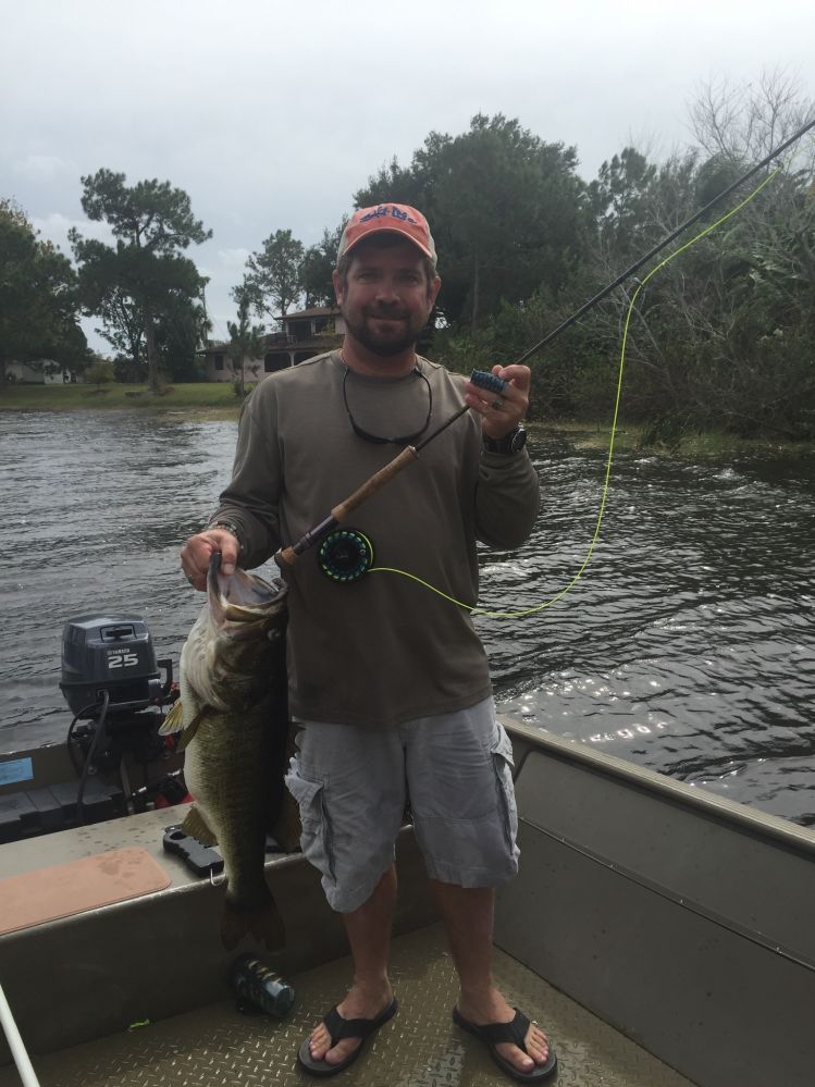  9 pounder on my fly rod... Biggest bass so far by a long shot!  