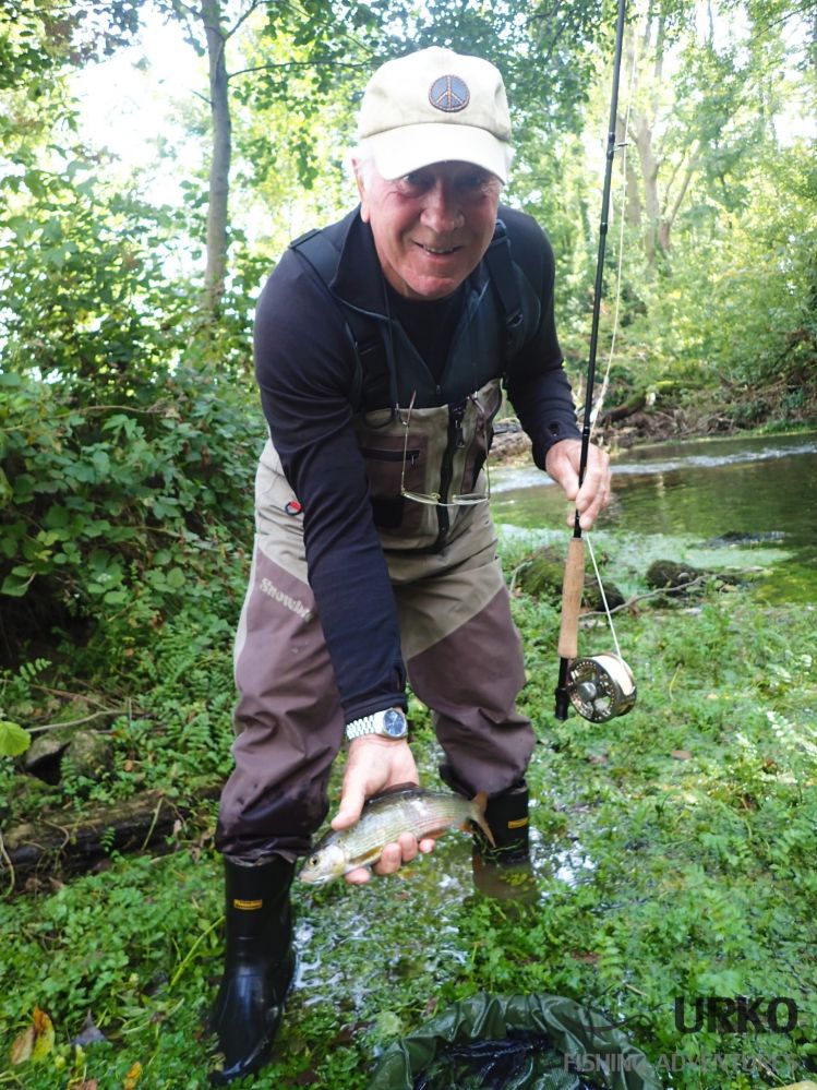 Brian with one of many graylings