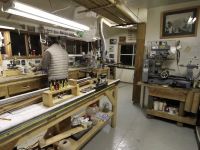 Bob Clay hard at work in his workshop/office.