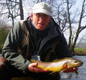 A trout to the nymph on the River Eamont in Cumbria UK