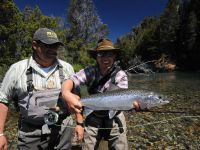 El Gallego y Nicky Cetra con el primer Salmon del dìa