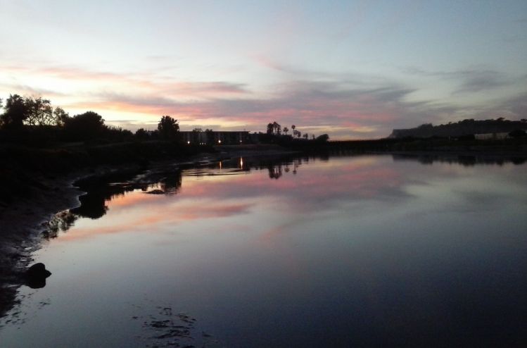 evening sunset on the lagoon 