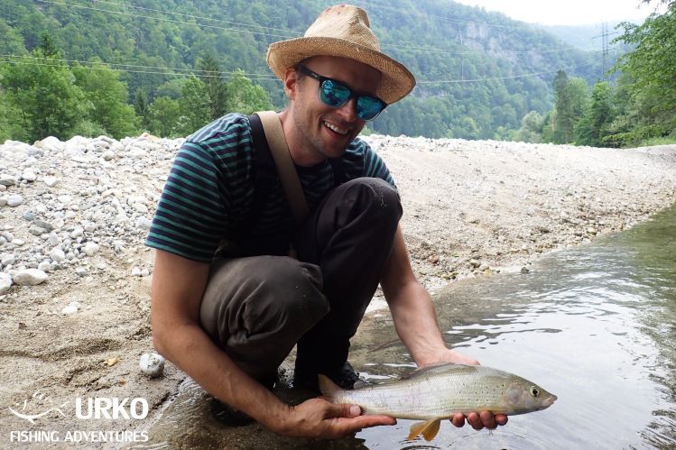 Dry fly + grayling + unlikely spot = super fun