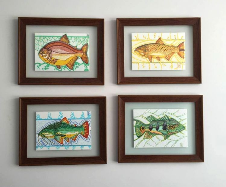 E assim ficou a sala de um amigo pescador com alguns originais estilizados! Obrigado Rafael Dantas, forte abraço! 
#ArtesKidOcelos