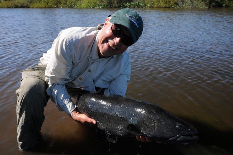 Teotimo Becu with a Record Wolf Fish