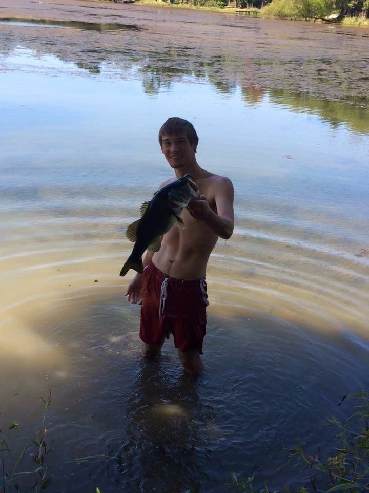 Caught her in late summer, went out to the deep drop in the new test lake, through my personal "Mike's Aluminum" (used for reaction strikes) with a split shot on it, and hit it on the way down