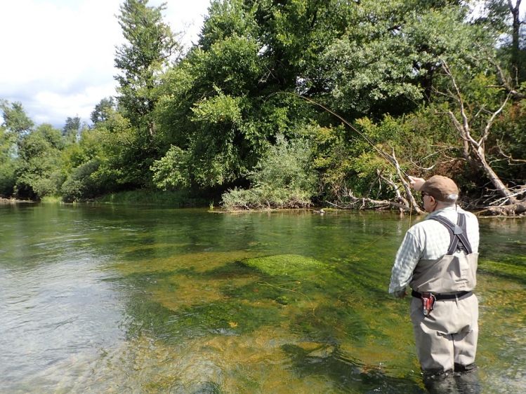 Fishing at the river Unica/Slovenia