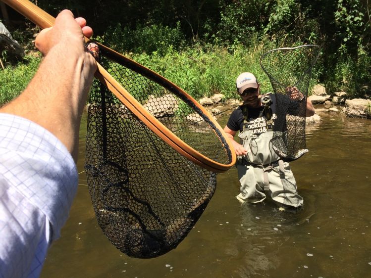 Double catch of grayling and rainbow!