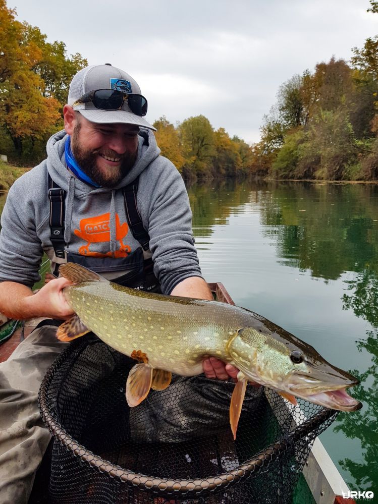 Pike on a fly from my home river Ljubljanica.