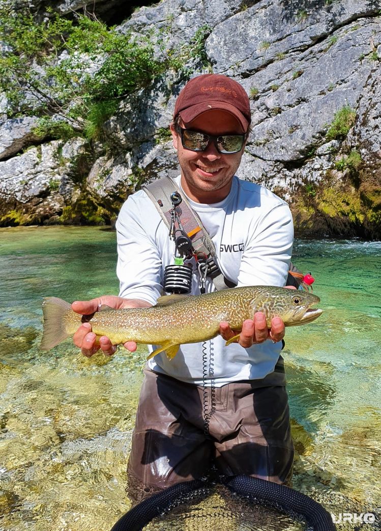 Tim caught this marble trout in a super tricky spot where she was actively feeding on the surface