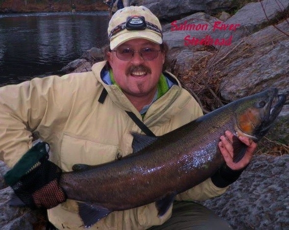 Perry with a large steelhead taken upstate NY in the late fall.