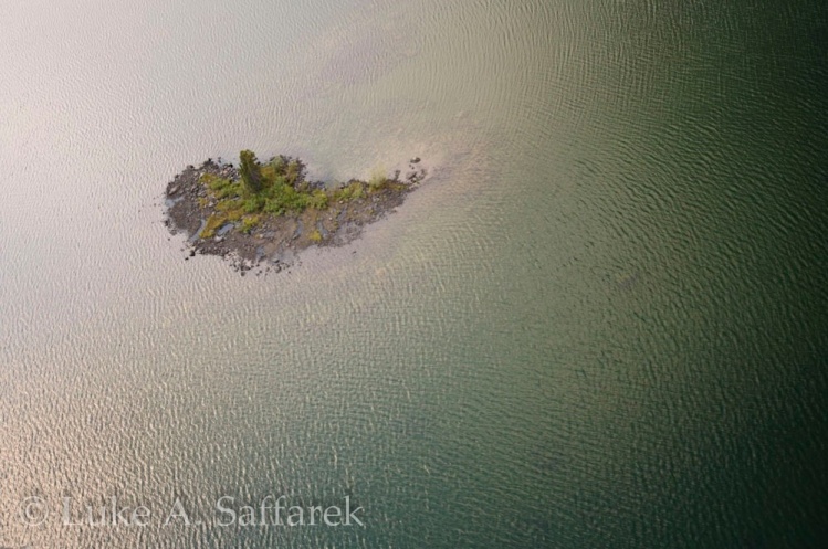 An island on Tatlatui Lake, BC, Canada.