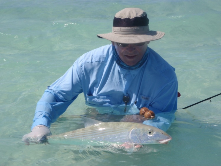 First Aitutaki Bone on the flats with guide Rua. An average yet very important fish!
