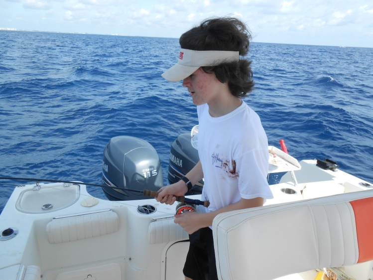 my nephews first day tossing fly with me offshore...