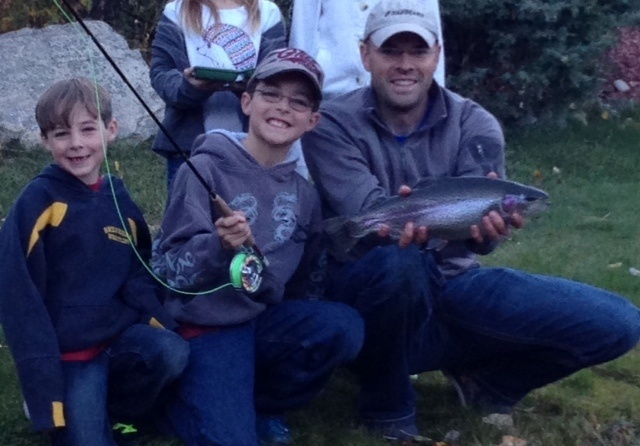My son landed this rainbow just before dark....