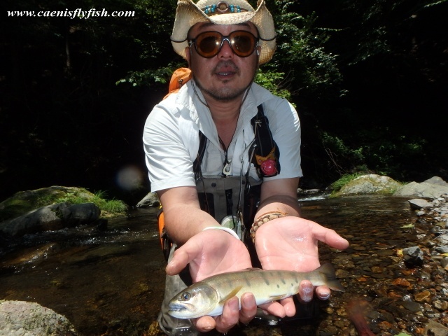 Japanese land locked salmon,Yamame.
Photo by Bono san.
Caenis fishing guide service,Japan.
<a href="http://www.caenisflyfish.com">http://www.caenisflyfish.com</a>