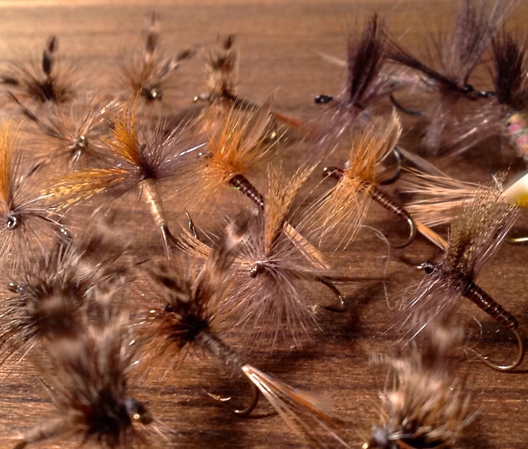 Pile of # 16 Classic Mayfly Dries