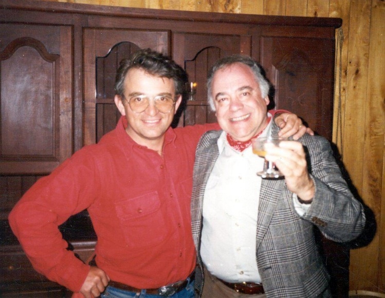 Jorge Trucco and Ernie Schwiebert during Jorge's 40th birthday party.