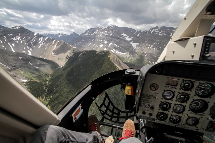 Because of recent flooding in Alberta the trails to hike in were really bad. we couldn't hike in (26km). its possible to Heli into some of the places around Banff. possible and very convenient with a belly-boat.