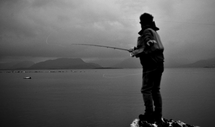Fishing on Lough Mask, Ireland.