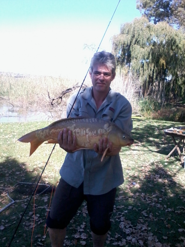 Fish of the day - Carp from "The Pan" near Bethlehem caught on an orange Woolie Bugger