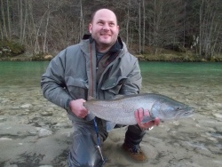 Flyfishing for marble trout and danube salmon