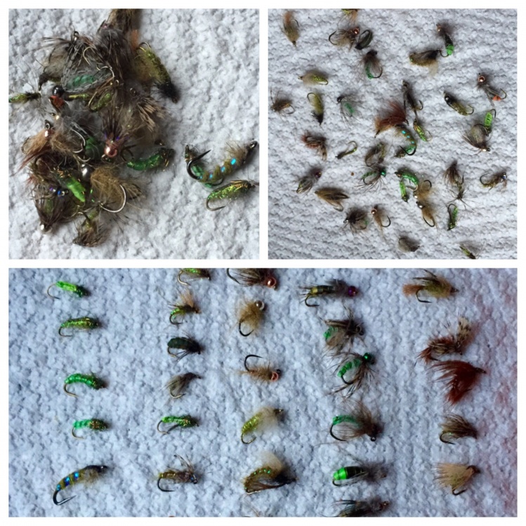 Spring cleaning of my Caddis box (NY rivers). Apparently, I don't like to tie the same pattern twice