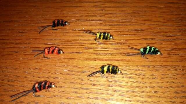 Tying up a few jitter bees for the bluegill and crappie. Size 12 with light hollow brass bead head so they sink at the right speed or the fish won't touch them.