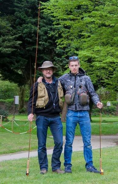 Fly fishing with my son in Belgium