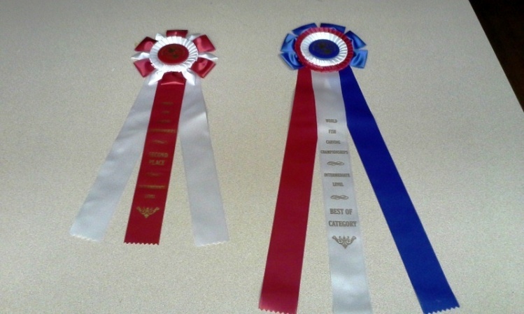 Ribbons from 2015 World Fish Carving Championships.  