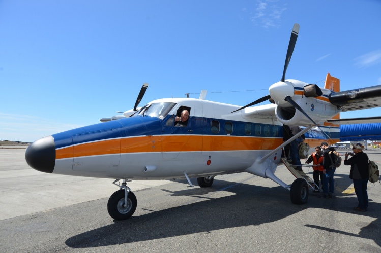Twin engine fixed wing aircraft connection from Punta Arenas, Chile - Going to Lakutaia Lodge 
