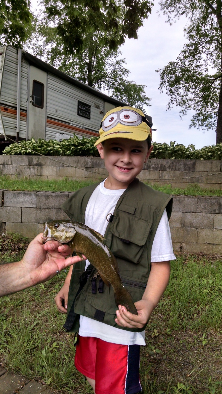 Kegan's first fish he caught on May 30, 2015