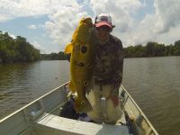 Thiago with a Huge Açu-pinima in another landlock lake