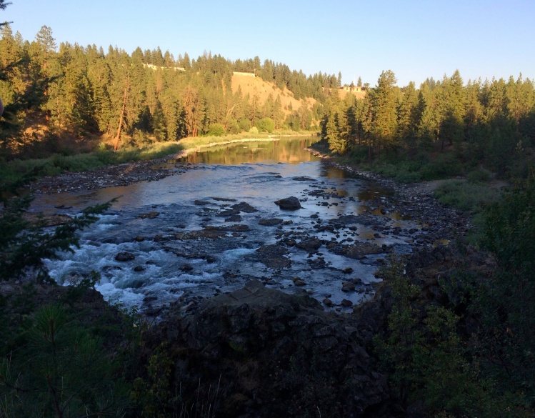The Spokane river in Riverside State Park as low as I have ever seen it until 6 weeks more drought!