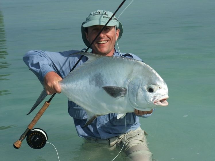 Maurizio with his first permit - Punta Allen fishing club