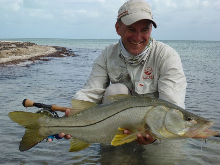Alain with a big snook - Punta Allen fishing club