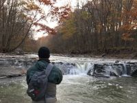 Rob fishing a common Steelhead Alley waterfall