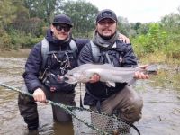 Chris with his beautiful Lake Erie Steelhead 