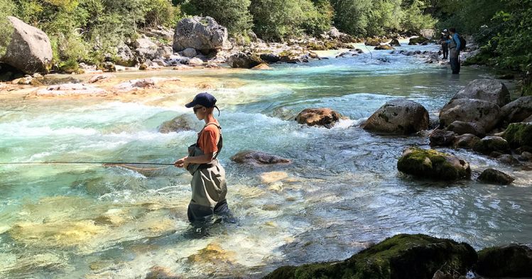It's never too fast to start #flyfishing, river Soča